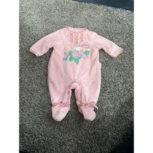 Vintage Baby Annabell Zapf Creations Doll Pink Sleeper Romper